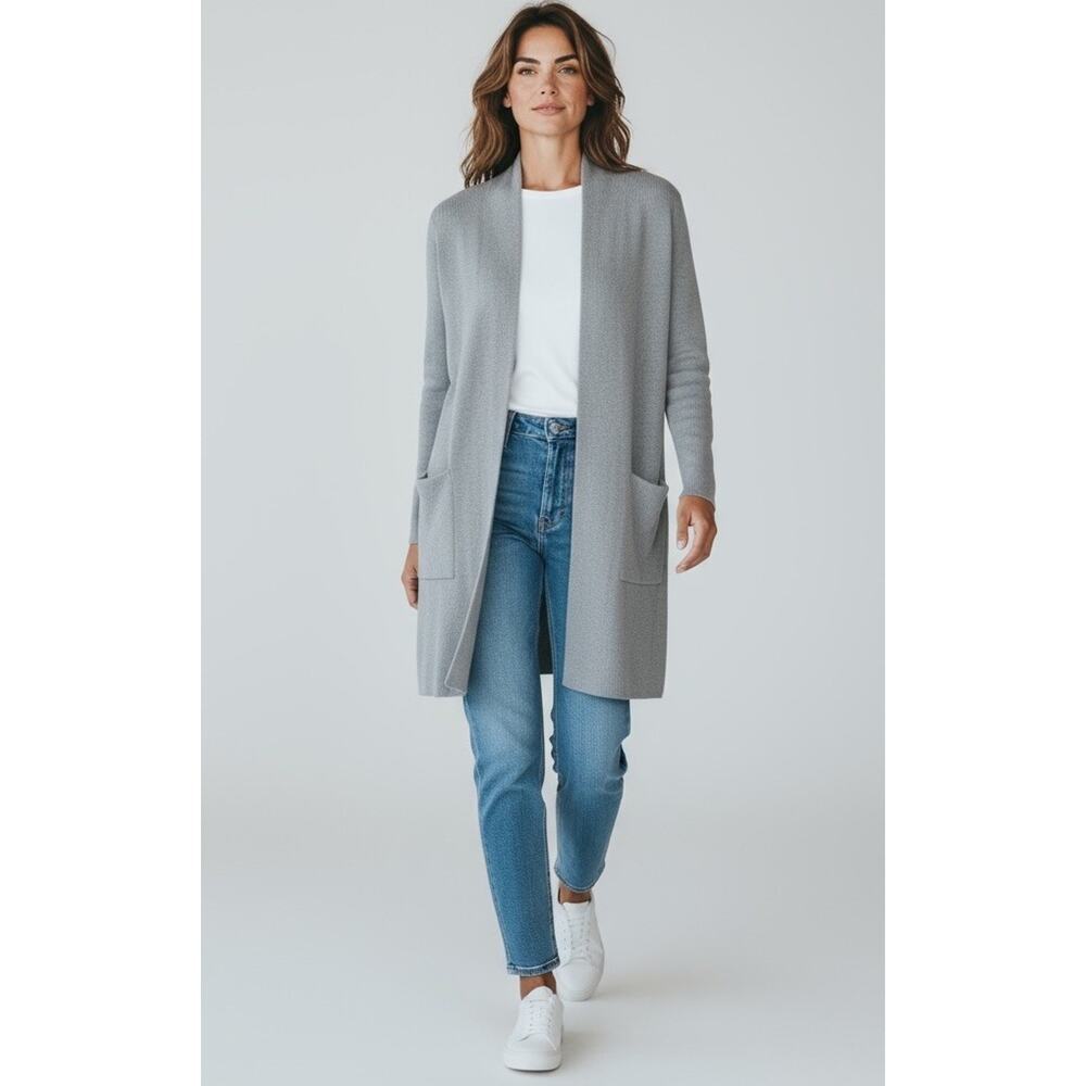 Wilfred Aritzia Womens Cardigan XS Gray Knit Open Front Sweater